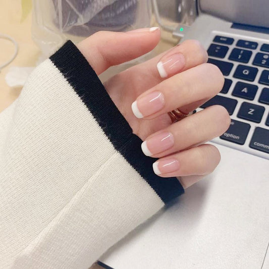 Classic French Manicure White Tip