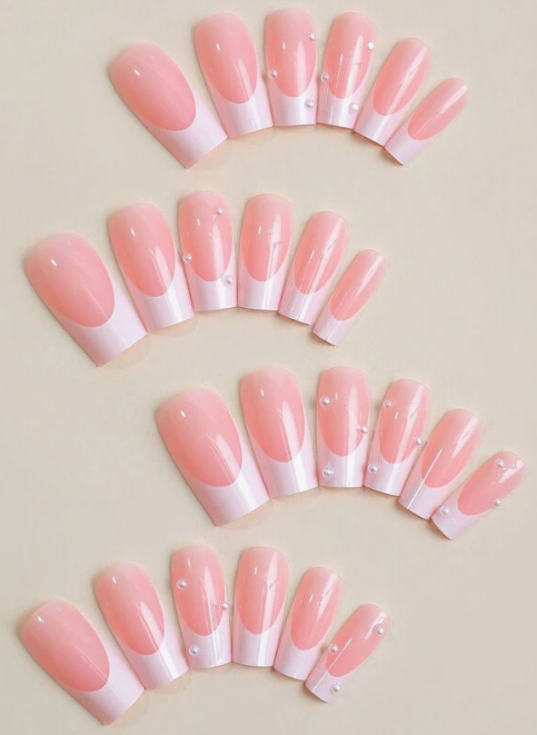 Pearl French Manicure Press On Nails