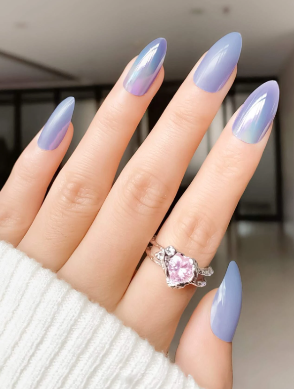 Metallic Lilac Unicorn Press On Nails