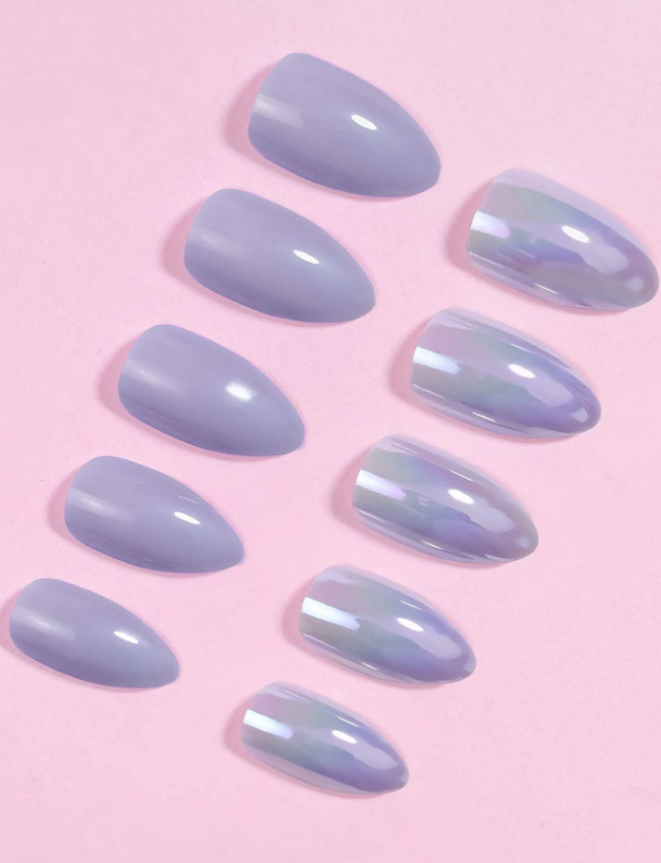 Metallic Lilac Unicorn Press On Nails