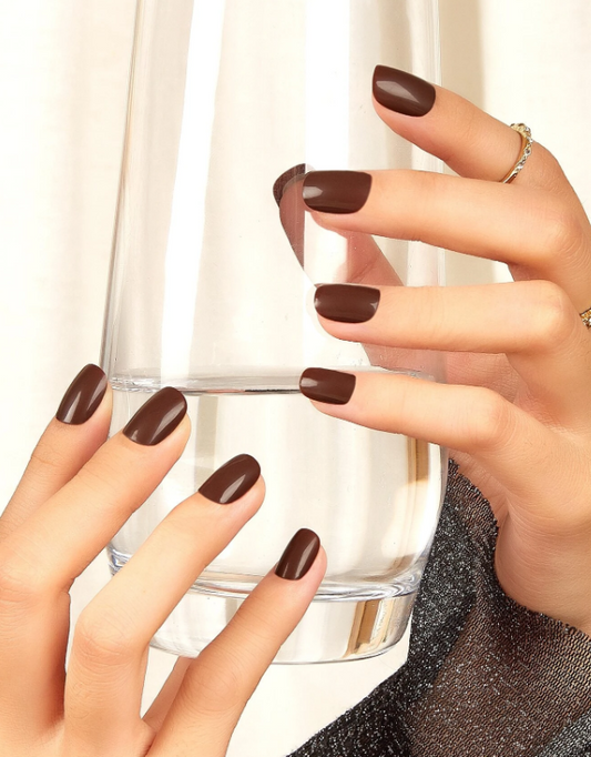 Deep Brown Fall Press On Nails