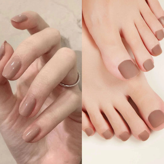 Barely There Taupe Full Manicure and Pedicure Set