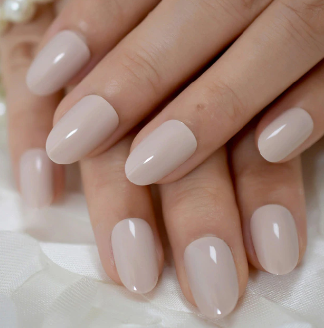 Beige Taupe Classic Press On Nails