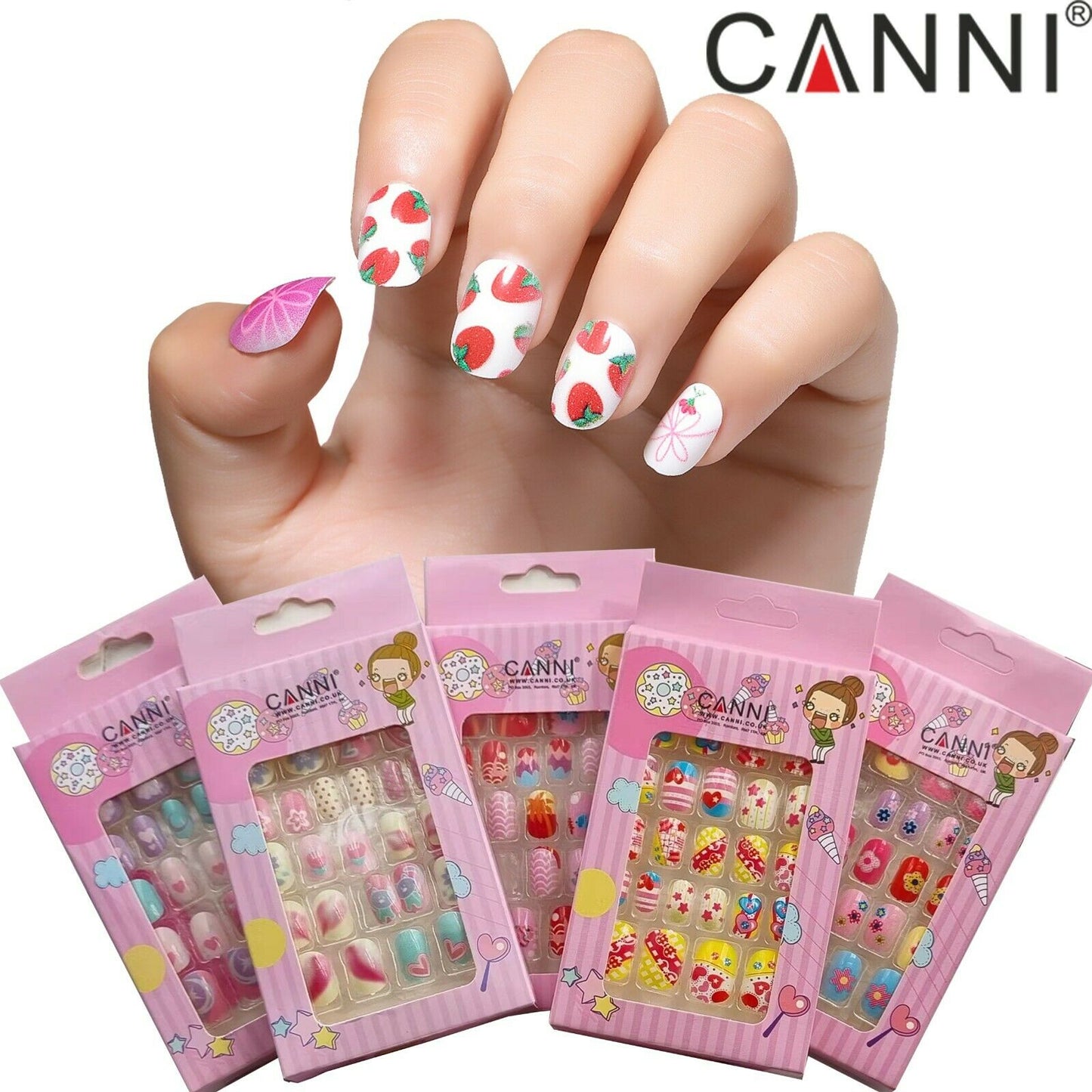 Heart Star Pastel Coloured Mini Girls Press On Nails