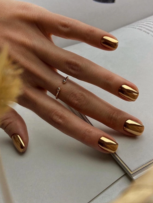 Gold Metallic Press On Nails