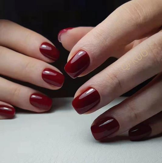 Blood Burgundy Fall Press On Nails