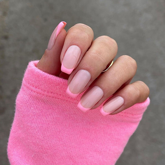 Pink Tip French Manicure Press On Nails