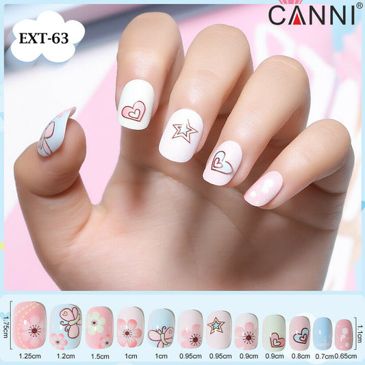 Heart Star Pastel Coloured Mini Girls Press On Nails